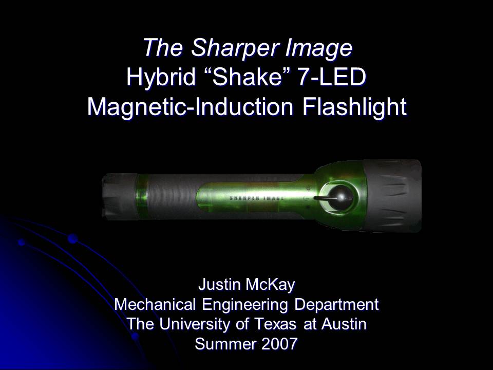 The Sharper Image MAgnetic Induction Flashlight The Sharper Image MAgnetic Induction Flashlight